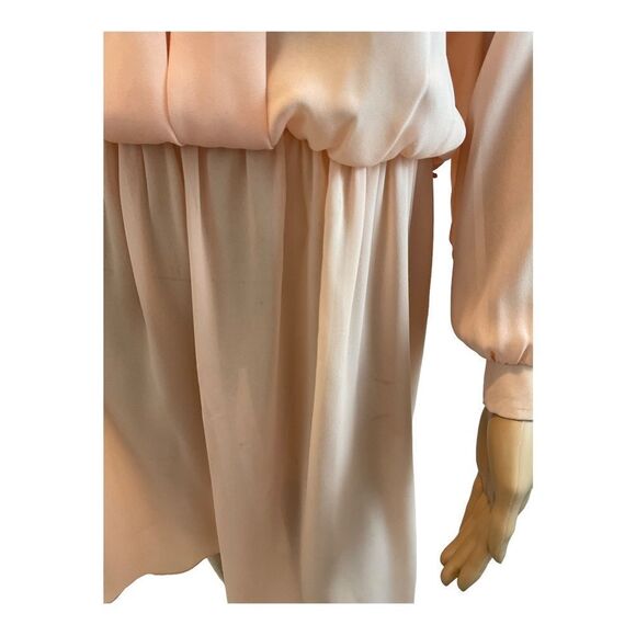 Vtg Jennifer Gee Shoulder Padded Elastic Waist Sheath Orange Dress size 12 Petit - Picture 6 of 14